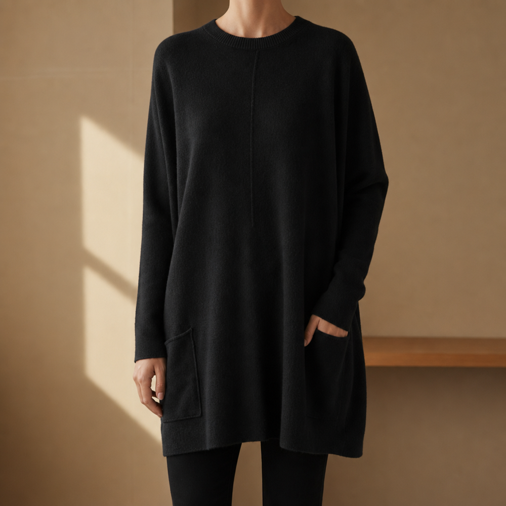 Matilda | Relaxed Pull-On Tunic Sweater with Pockets