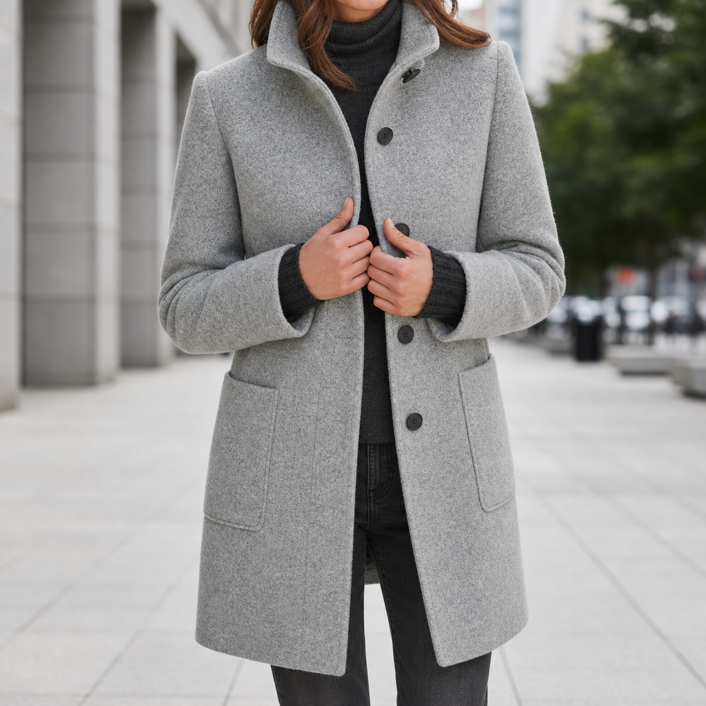 Isla | Wool Blend Collared Winter Coat