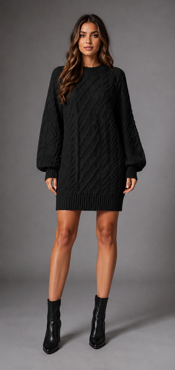 Freya womens cable knit jumper dress