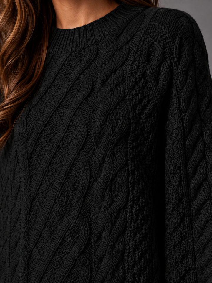 Freya | Cable-Knit Jumper Dress Long Sleeve Mini
