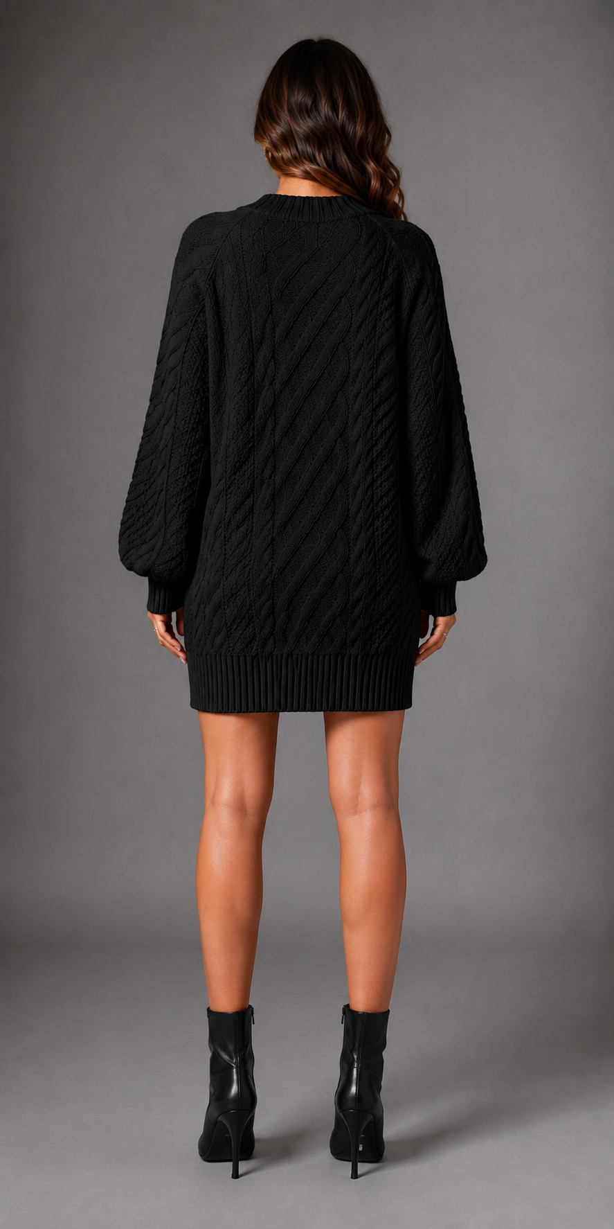 Freya | Cable-Knit Jumper Dress Long Sleeve Mini