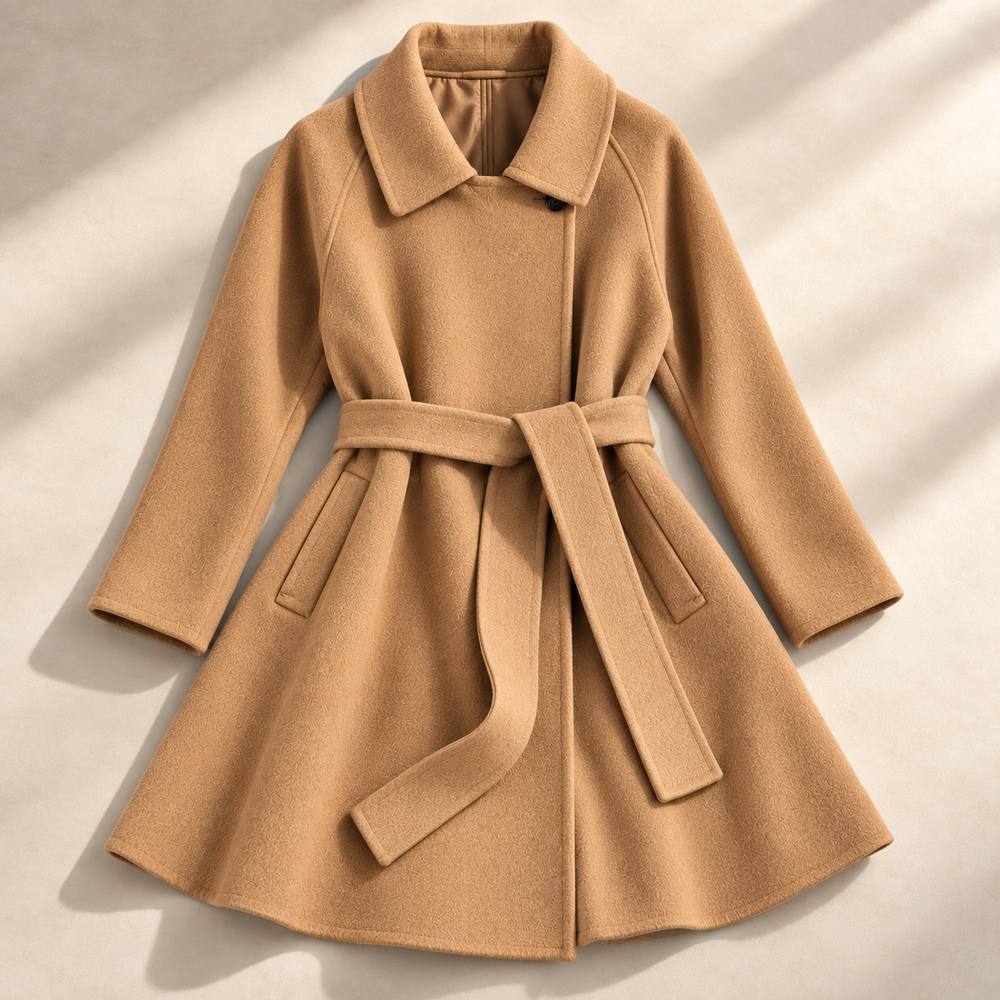 Rosie | Womens Wrap a-Line Belted Wool Blend Coat