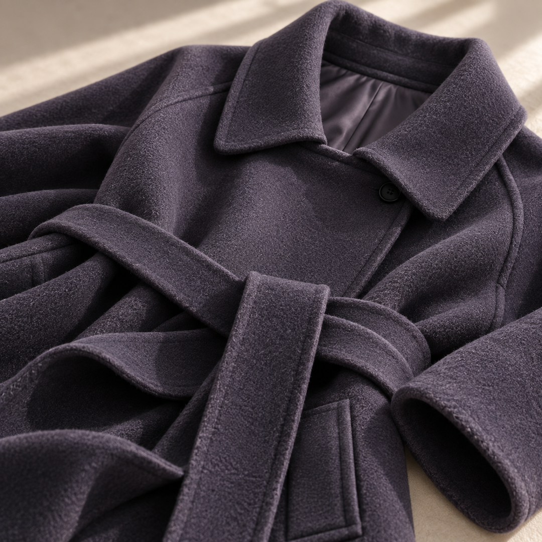 Rosie | Womens Wrap a-Line Belted Wool Blend Coat