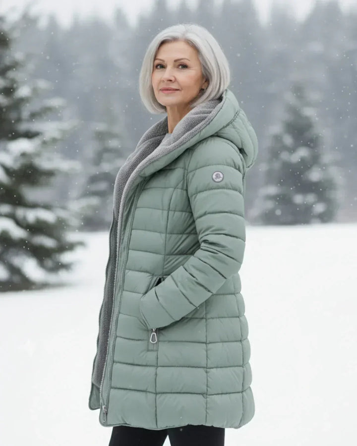 Florence | Hooded Quilted Puffer Jacket with Faux Fur Trim