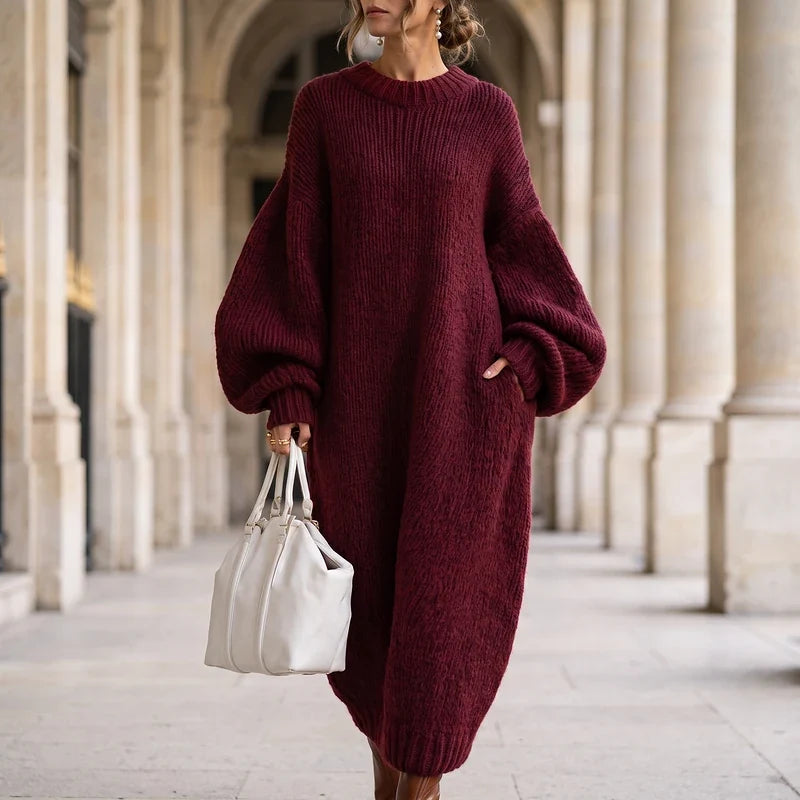 Darcey | Oversized Wool Blend Knit Maxi Dress