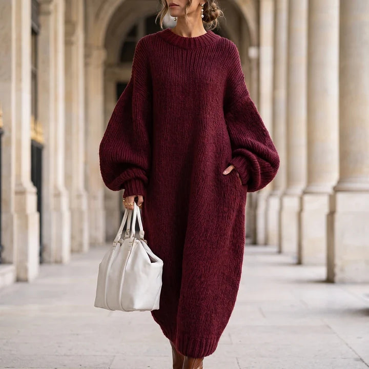 Darcey | Oversized Wool Blend Knit Maxi Dress