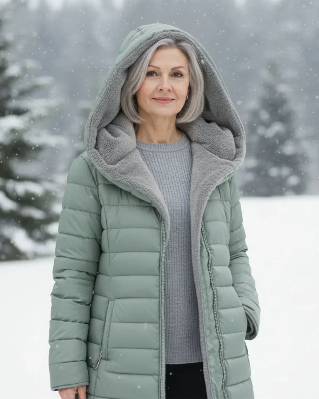 Florence | Hooded Quilted Puffer Jacket with Faux Fur Trim