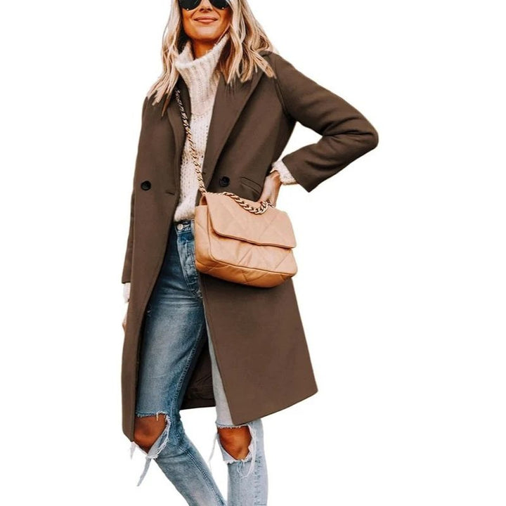 Evie | Collared Button Front Relaxed Overcoat with Pockets