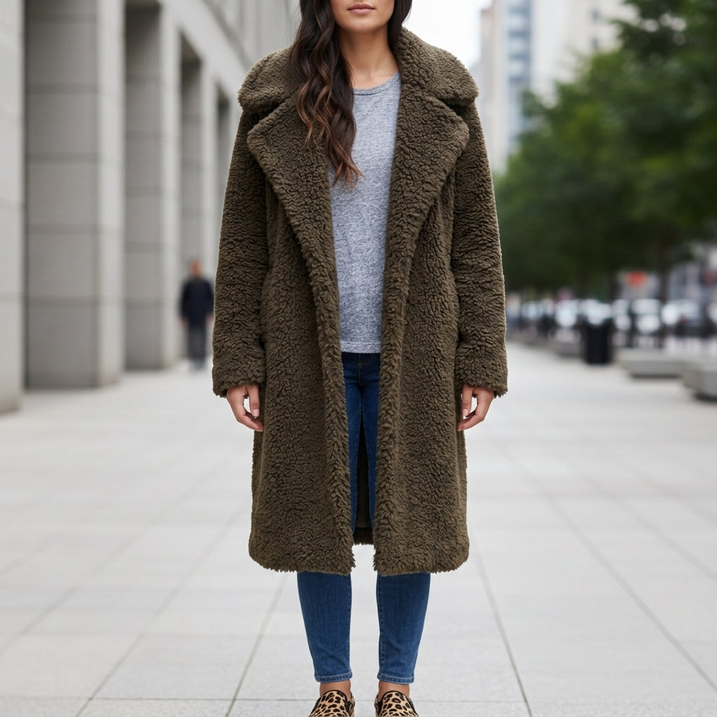 Pippa | Relaxed Faux Fur Collared Coat
