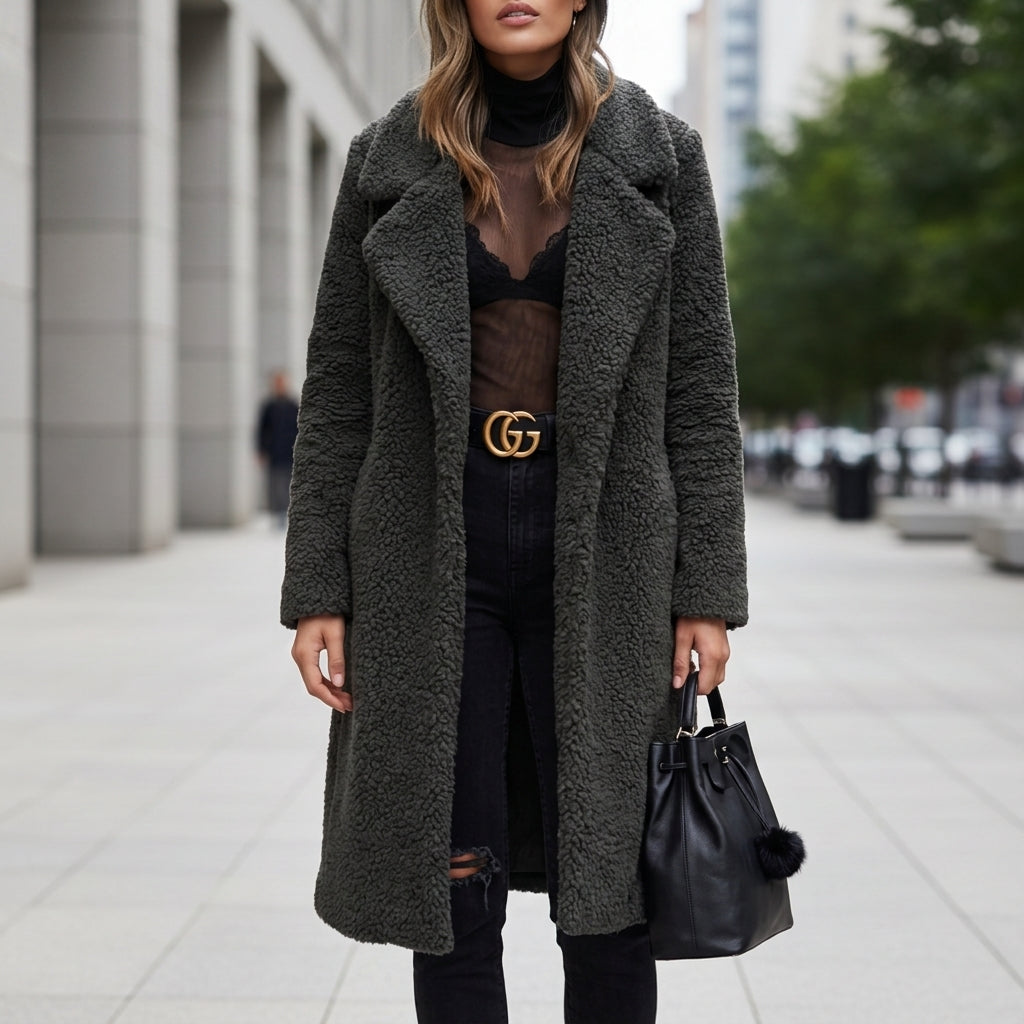 Pippa | Relaxed Faux Fur Collared Coat