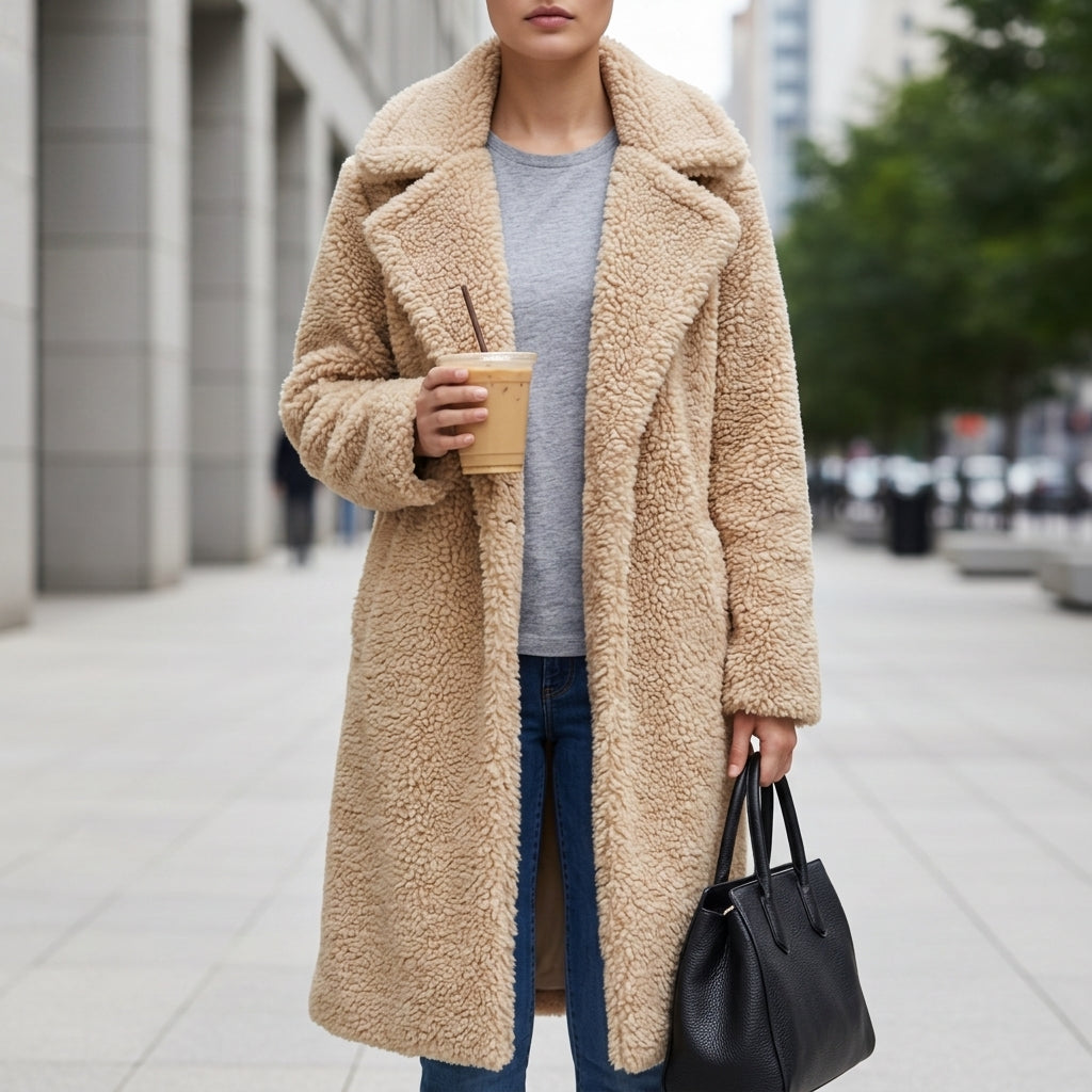 Pippa | Relaxed Faux Fur Collared Coat