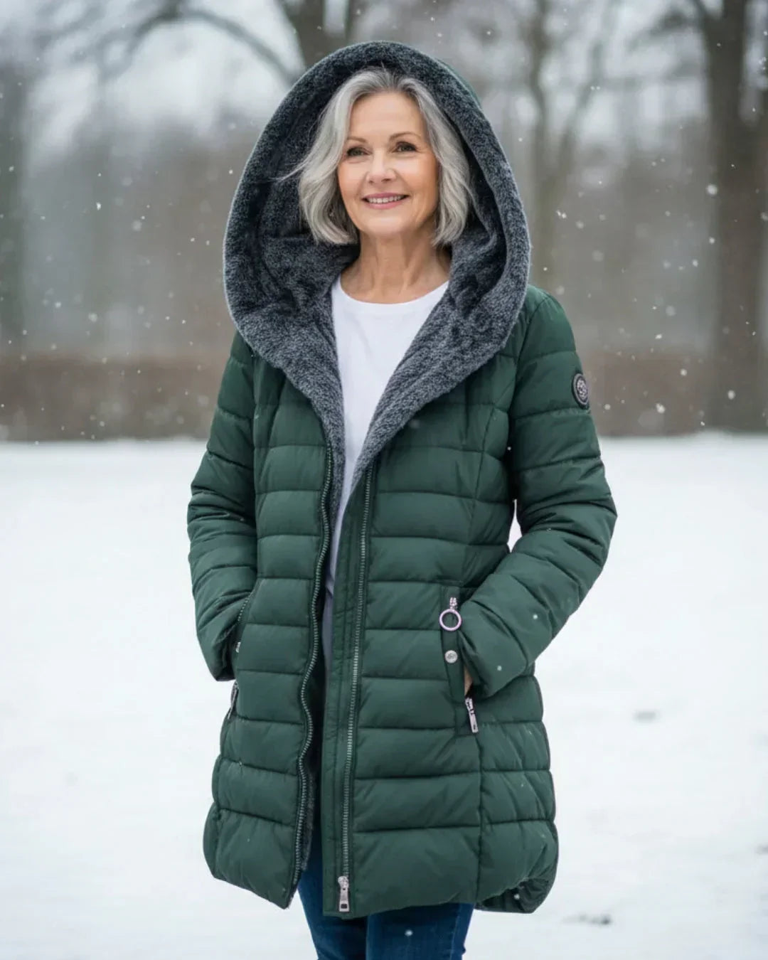 Florence | Hooded Quilted Puffer Jacket with Faux Fur Trim