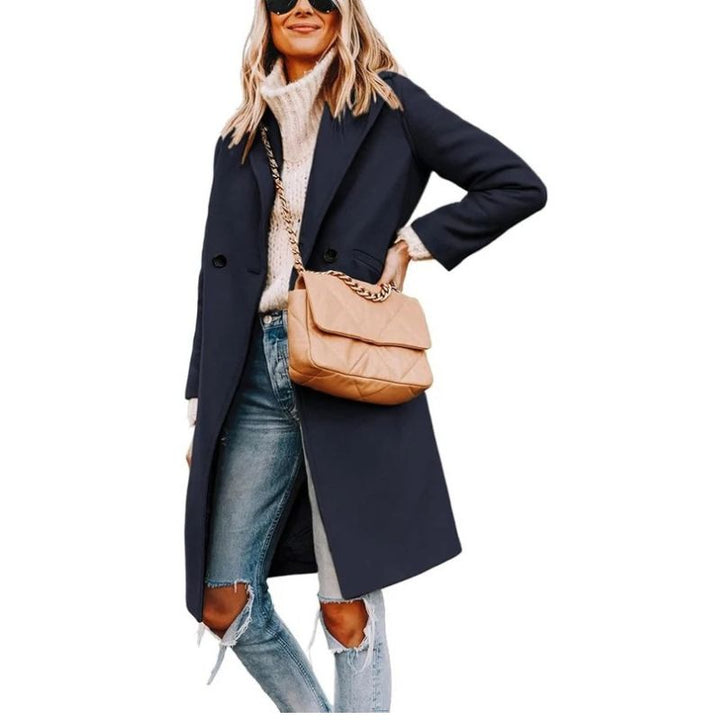 Evie | Collared Button Front Relaxed Overcoat with Pockets
