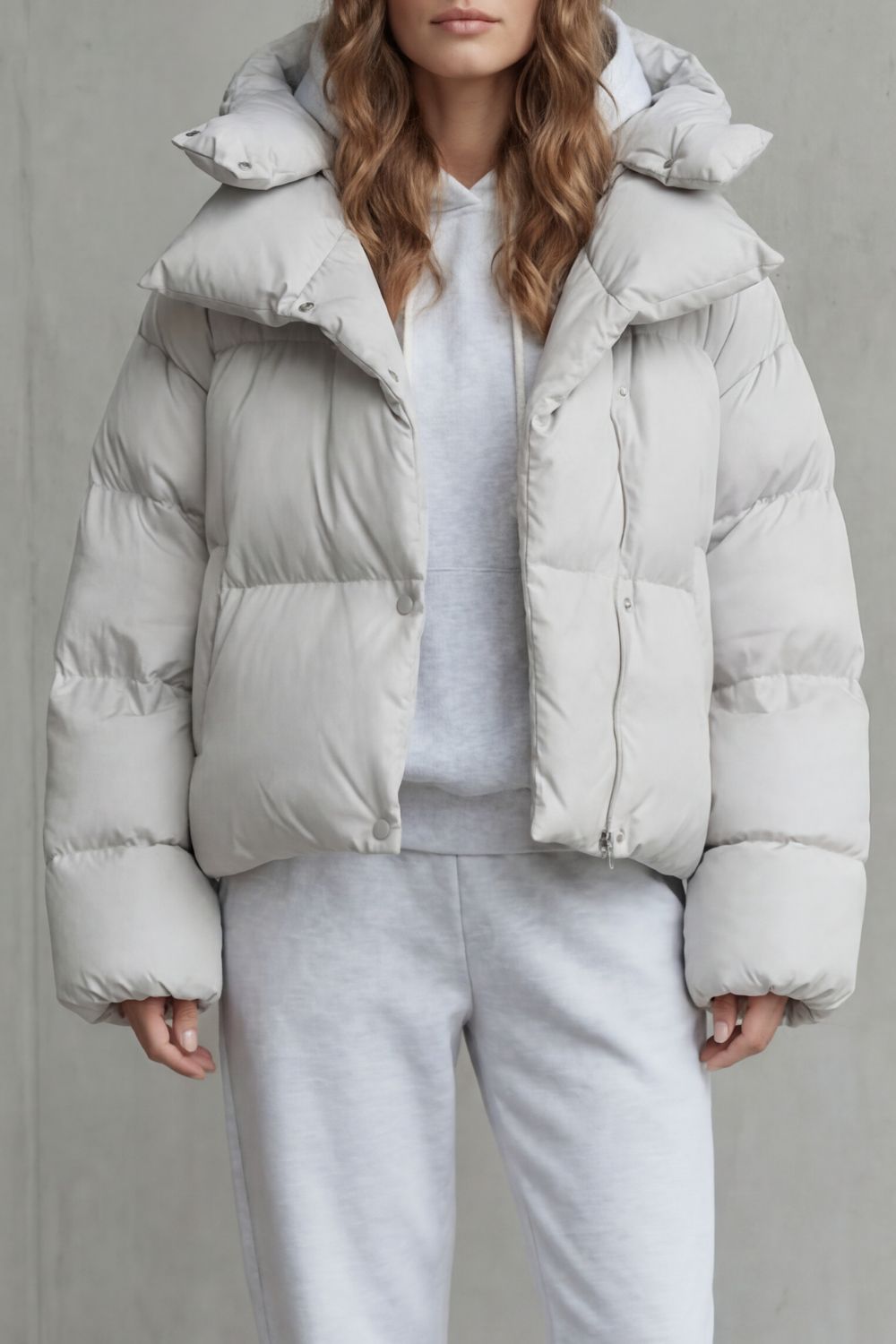 Hattie | Cropped Hooded Zip Puffer Jacket