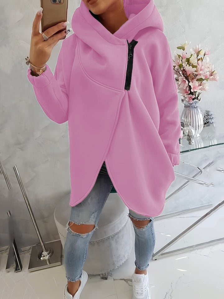 Millie | Zip Hooded Relaxed Fit Sweatshirt