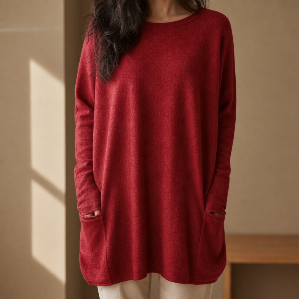 Matilda | Relaxed Pull-On Tunic Sweater with Pockets
