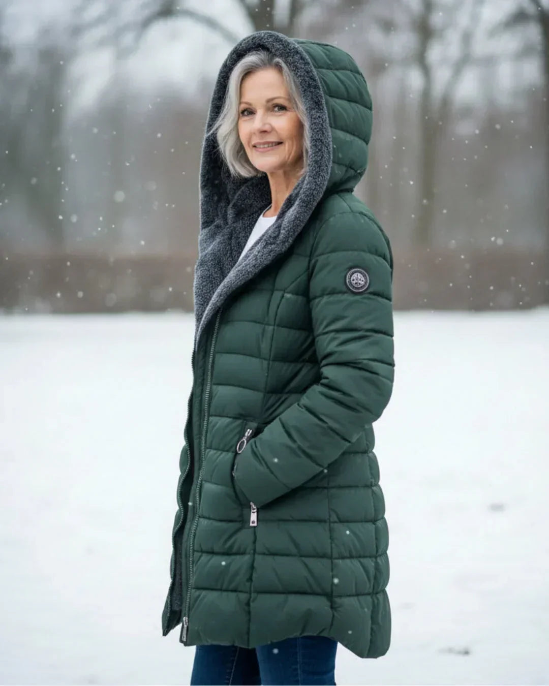 Florence | Hooded Quilted Puffer Jacket with Faux Fur Trim
