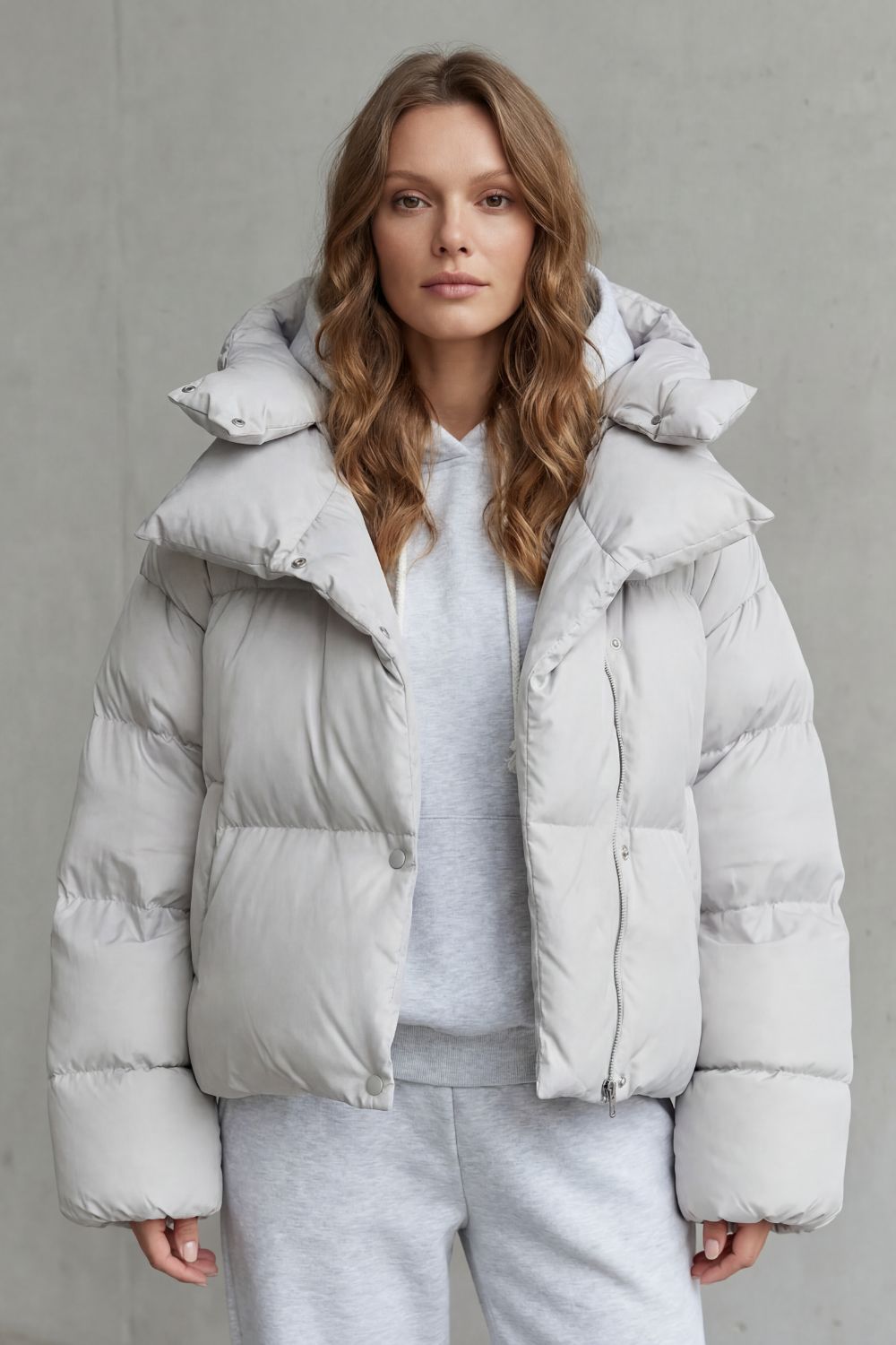Hattie | Cropped Hooded Zip Puffer Jacket