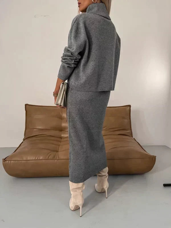 Amelia | Knitted Two-Piece Jumper Dress Midi Set