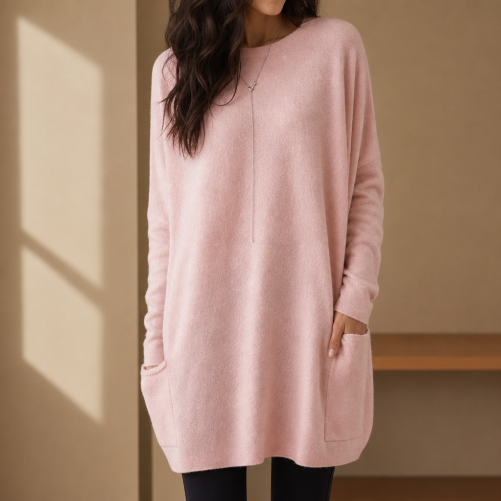 Matilda | Relaxed Pull-On Tunic Sweater with Pockets