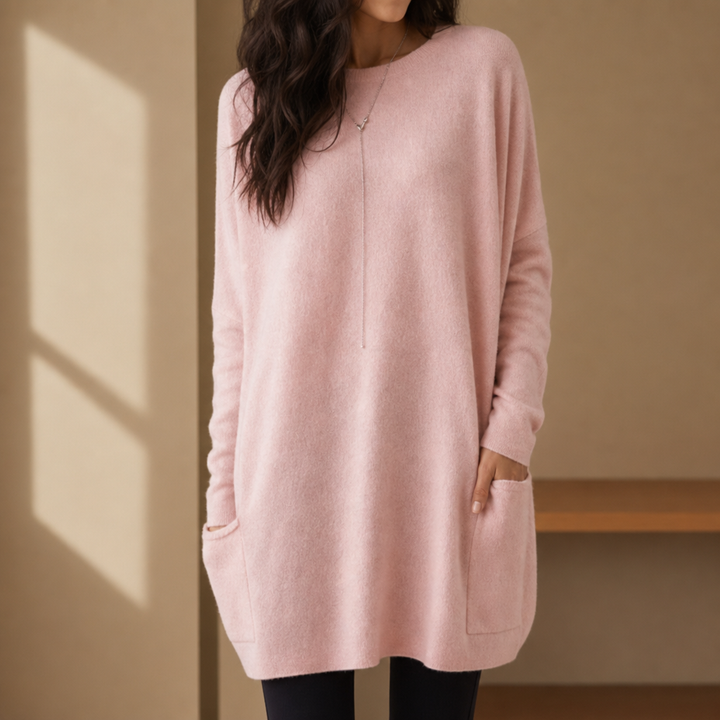 Matilda | Relaxed Pull-On Tunic Sweater with Pockets