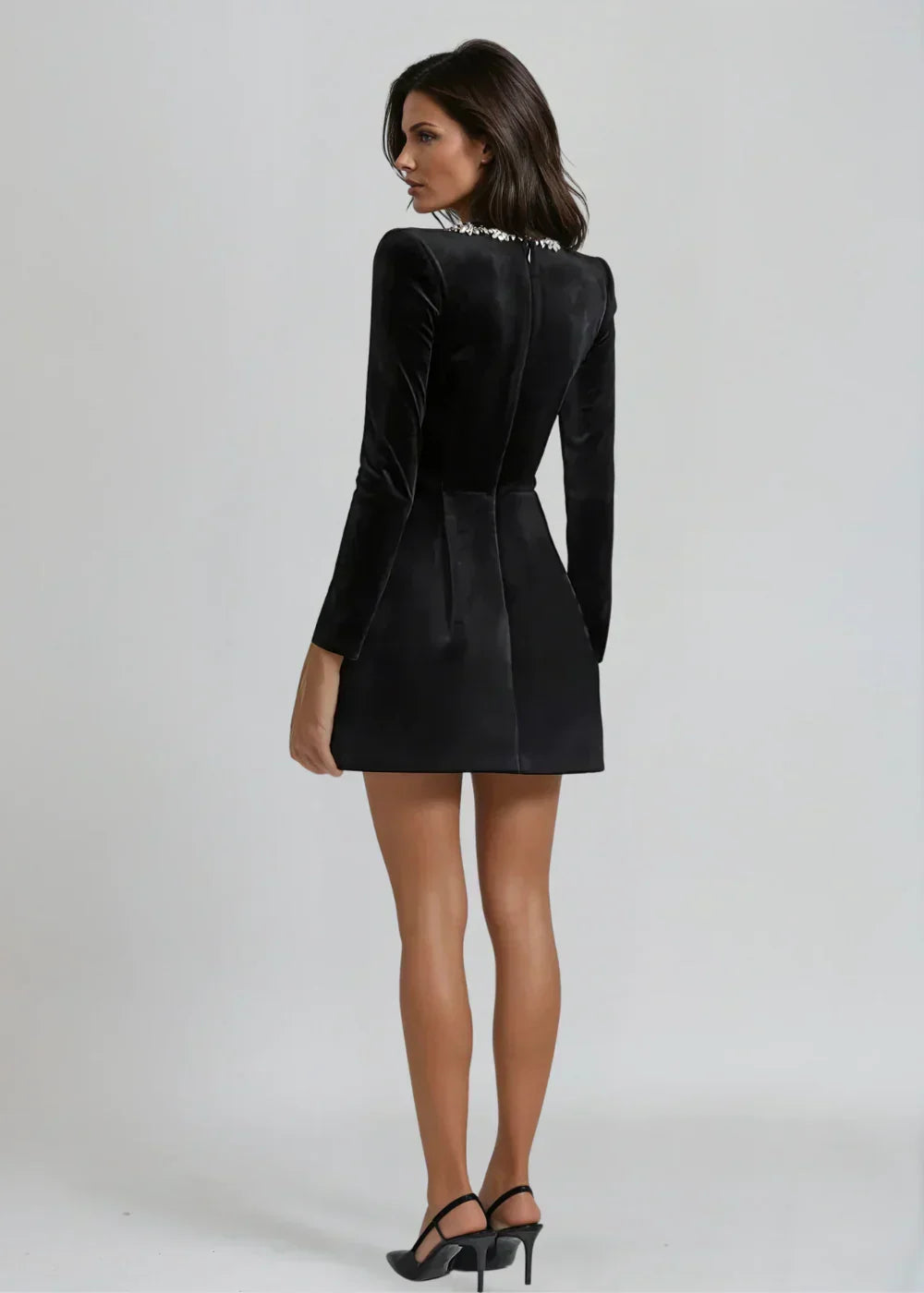 Beatrice | Square Neck Velvet Mini Dress