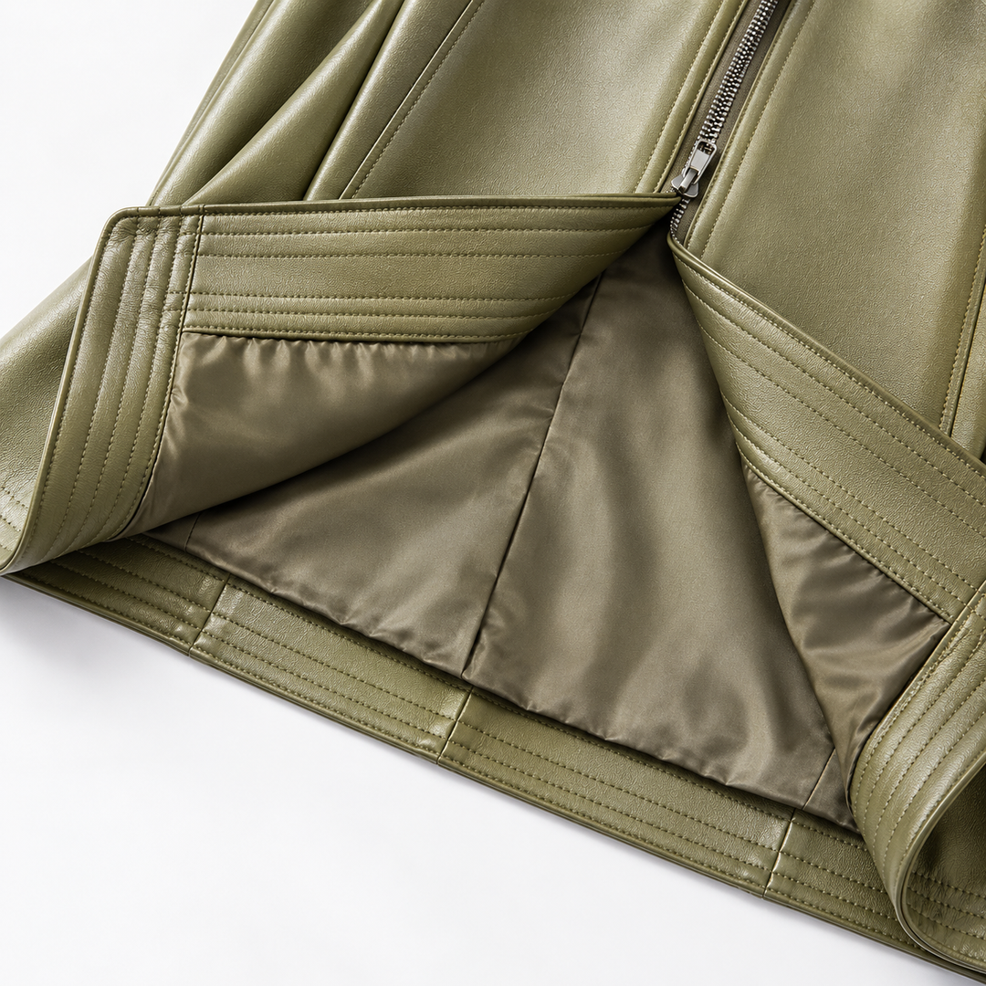 Poppy | Asymmetric Zip Moto Leather Jacket