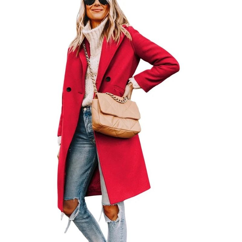 Evie | Collared Button Front Relaxed Overcoat with Pockets