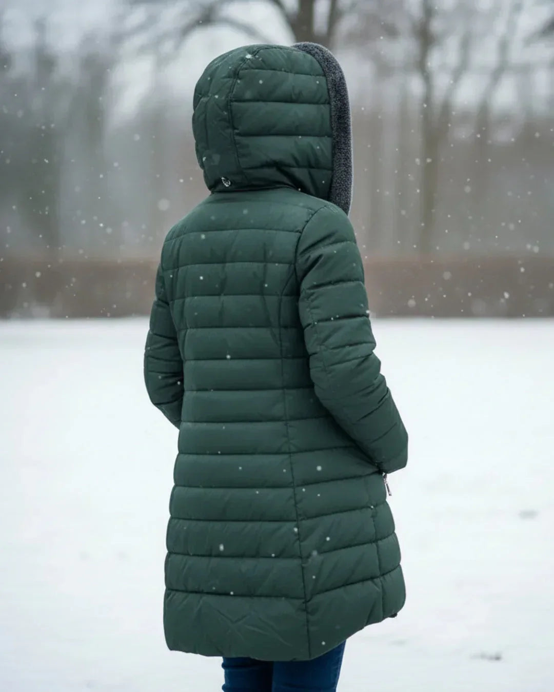 Florence | Hooded Quilted Puffer Jacket with Faux Fur Trim