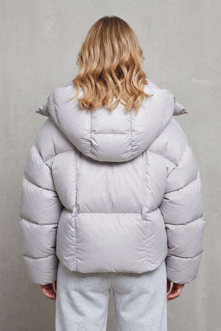 Hattie | Cropped Hooded Zip Puffer Jacket