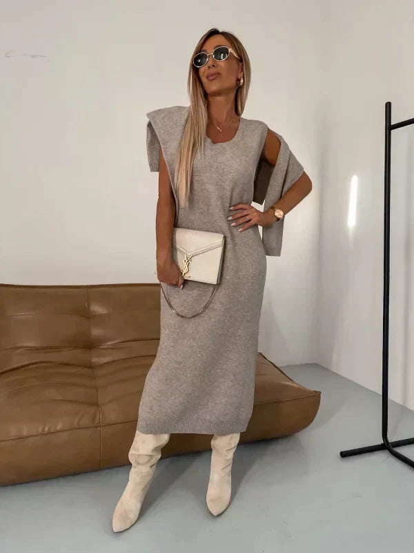Amelia | Knitted Two-Piece Jumper Dress Midi Set