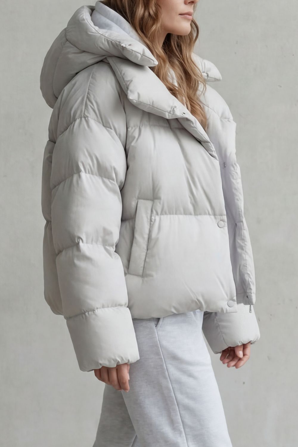 Hattie | Cropped Hooded Zip Puffer Jacket