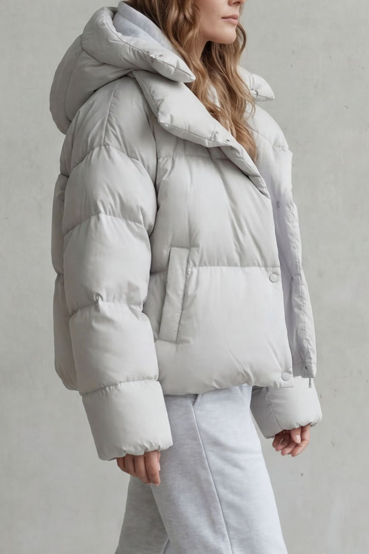 Hattie | Cropped Hooded Zip Puffer Jacket
