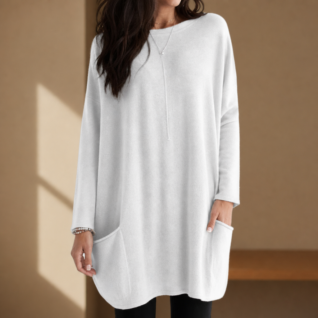 Matilda | Relaxed Pull-On Tunic Sweater with Pockets