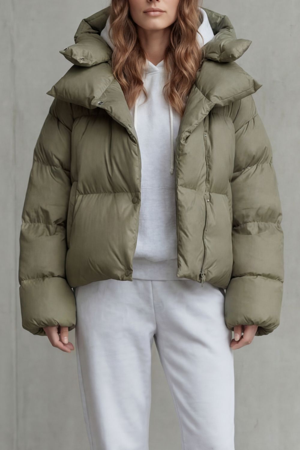 Hattie | Cropped Hooded Zip Puffer Jacket