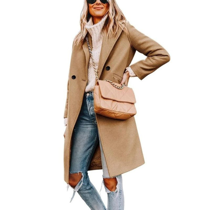 Evie | Collared Button Front Relaxed Overcoat with Pockets