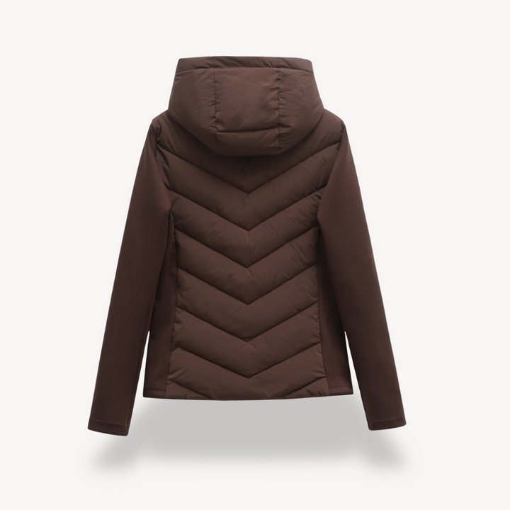 Bronte | Quilted Hooded Zip Long Sleeve Jacket