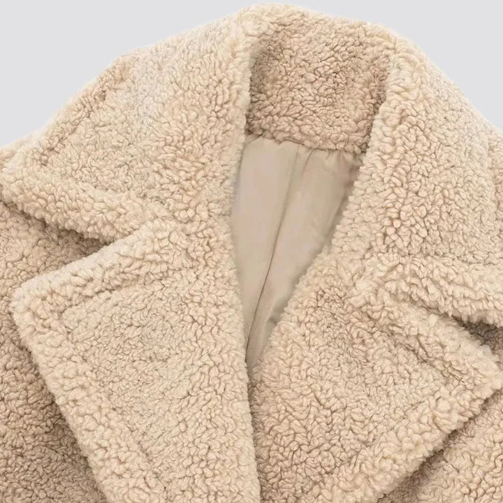 Pippa | Double-Breasted Teddy Coat Maxi