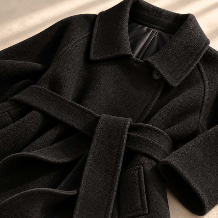 Rosie | Womens Wrap a-Line Belted Wool Blend Coat