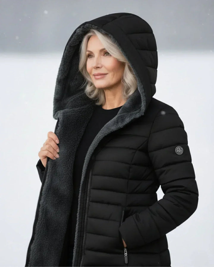 Florence | Hooded Quilted Puffer Jacket with Faux Fur Trim