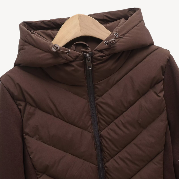 Bronte | Quilted Hooded Zip Long Sleeve Jacket