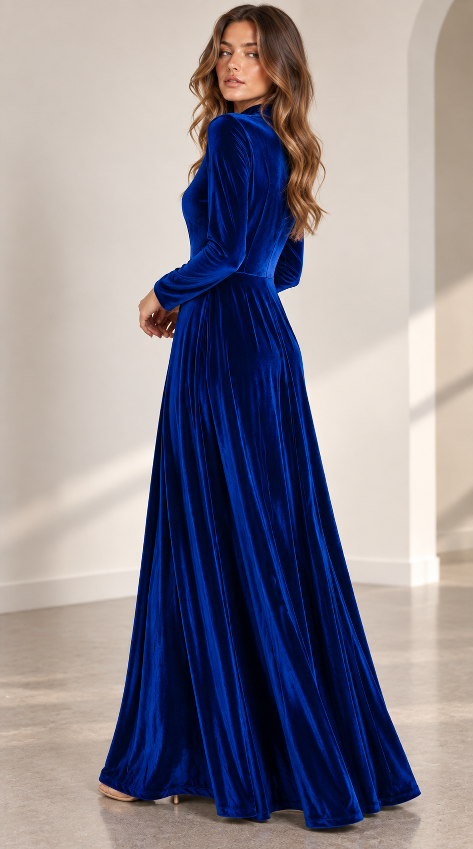 Elsie | Velvet Party Maxi Dress Long Sleeve a-Line