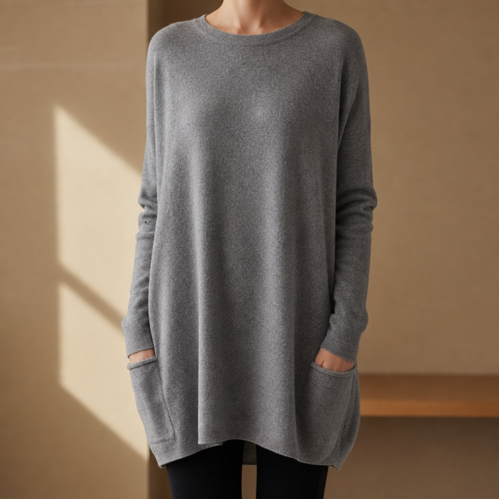 Matilda | Relaxed Pull-On Tunic Sweater with Pockets
