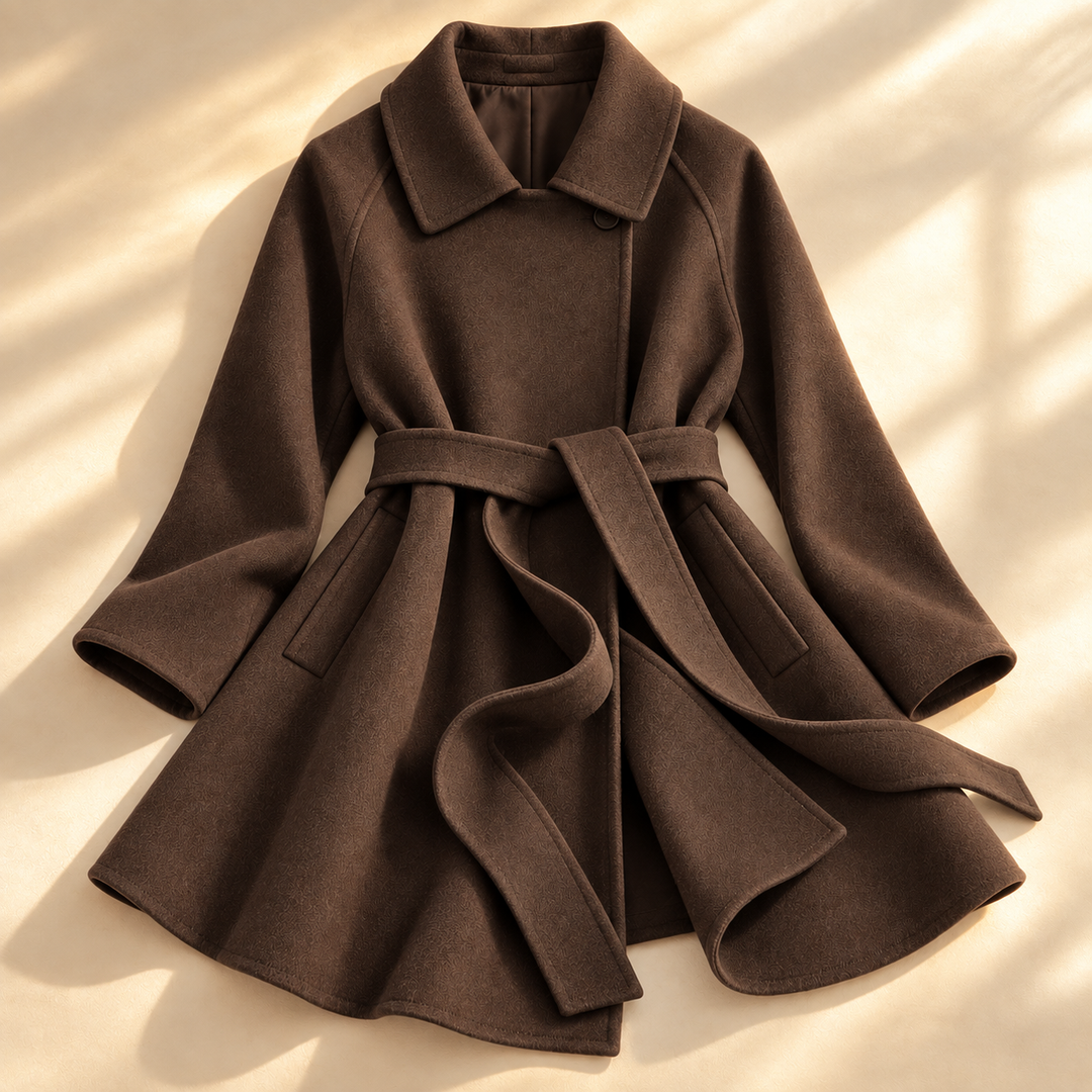 Rosie | Womens Wrap a-Line Belted Wool Blend Coat