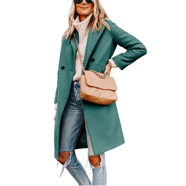 Evie | Collared Button Front Relaxed Overcoat with Pockets