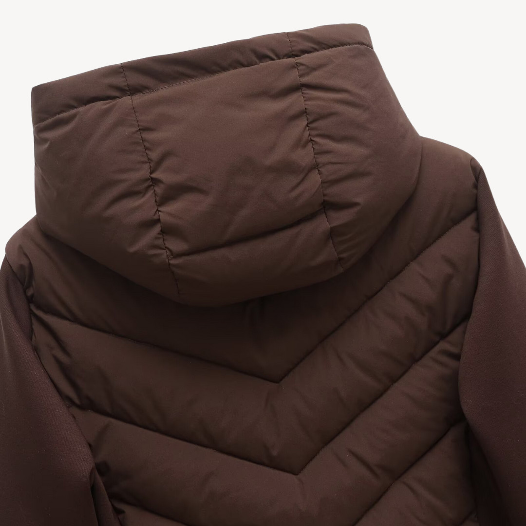 Bronte | Quilted Hooded Zip Long Sleeve Jacket