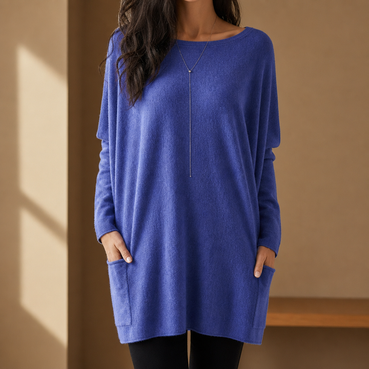 Matilda | Relaxed Pull-On Tunic Sweater with Pockets