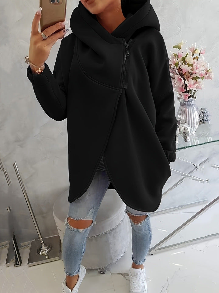 Millie | Zip Hooded Relaxed Fit Sweatshirt