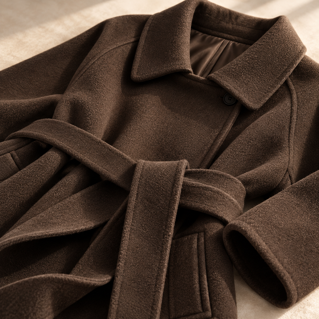 Rosie | Womens Wrap a-Line Belted Wool Blend Coat