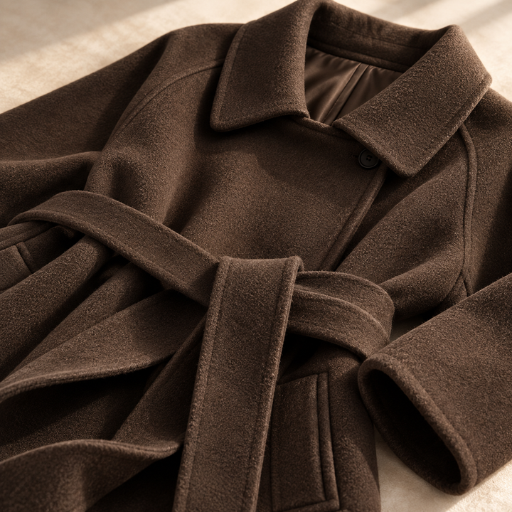 Rosie | Womens Wrap a-Line Belted Wool Blend Coat